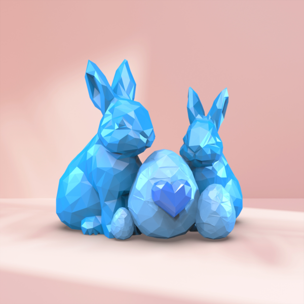 Low Poly Easter Bunny Decor STL file
