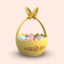 Easter Bunny Basket STL File – 3D Cracked Egg Candy Holder & Bunny Ear Gift