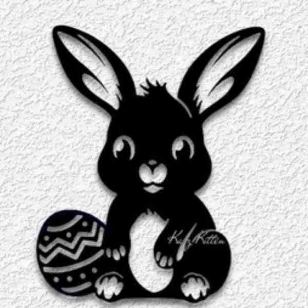 Bunny with Easter Egg Wall Art STL file