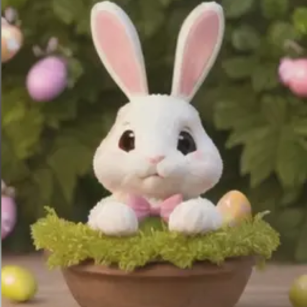 Easter Bunny with Eggs STL file