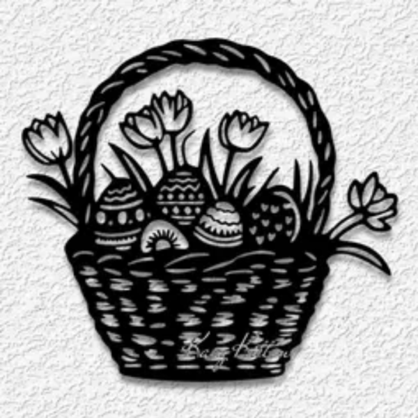 Easter Basket Wall Art STL file
