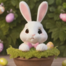 Easter Bunny with Eggs STL file